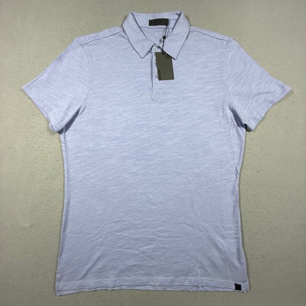 G/FORE Mens Slub Cotton Polo Shirt Ice Blue Short Sleeve XXL